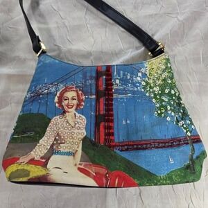San Francisco Golden Gate Bridge Embellished Shoulder Bag Retro Y2K Pinup Kitsch